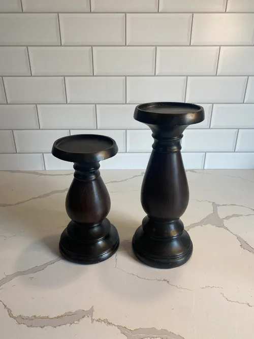 Set of 2 Espresso Candleholders