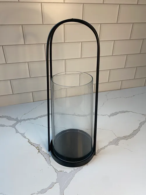 Black Metal Cylinder Candleholder