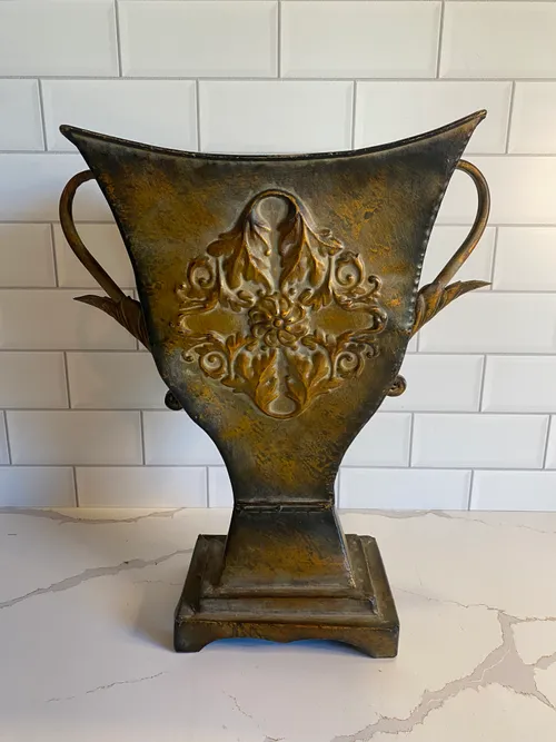 Dark Gold Metal Urn Vase