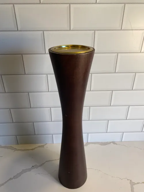 Large Modern Dark Wood Candleholder
