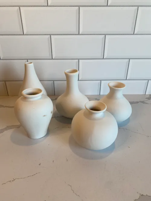 Assorted White Matte Vases