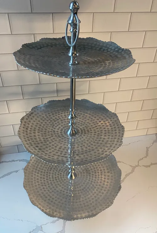 Large Silver 3-tiered Stand