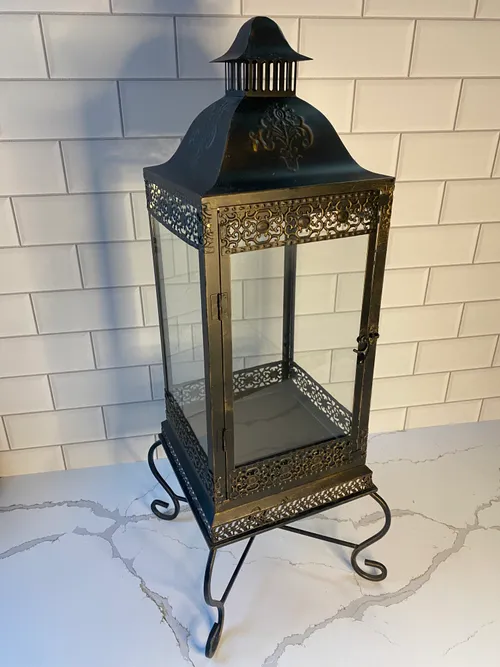 Tall Dark Metal Lantern