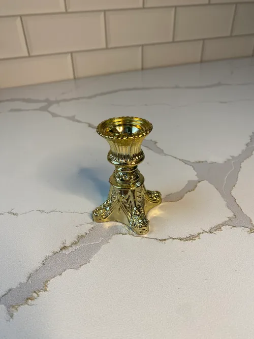 Small Gold Plastic Taper Holders