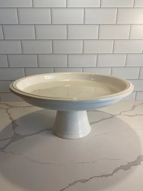 Large White Ceramic Cake Pedestal