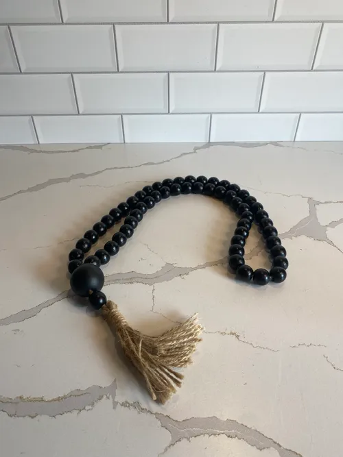 Black Beaded Bottle Necklace