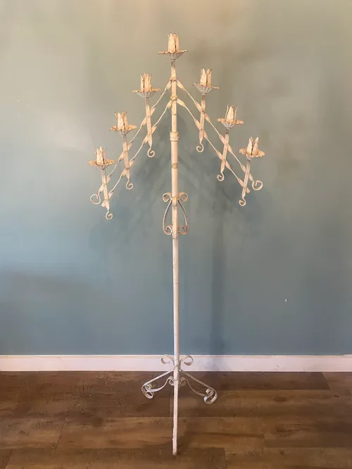 White Vintage Metal 7 Candelabra