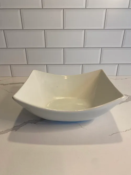Modern Small Squared White Glass Bowl