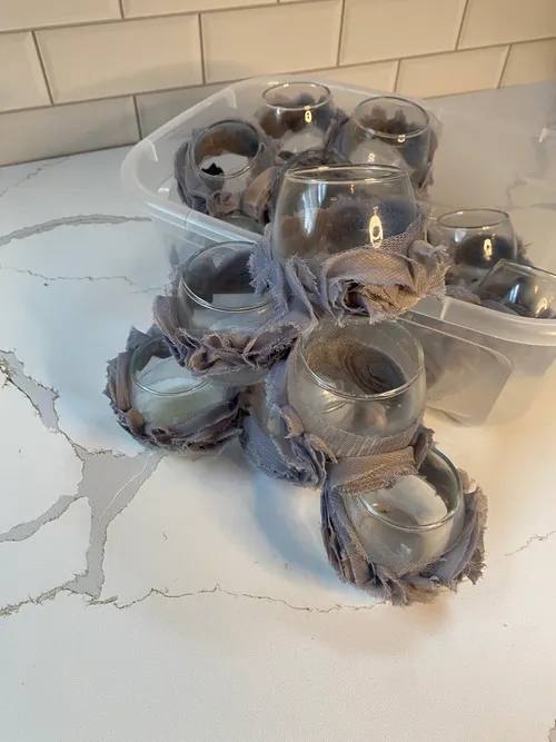 Grey Rose Embellished Tealight Holders