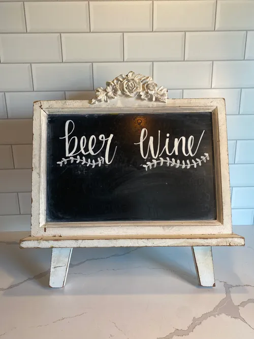 Small White Chalkboard Stand