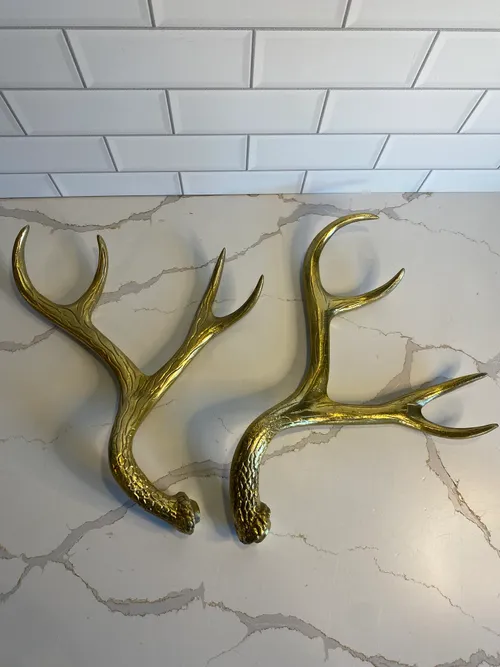 Set of 2 Gold Antler Decor