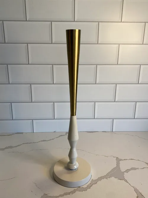 Modern White & Gold Candlestick