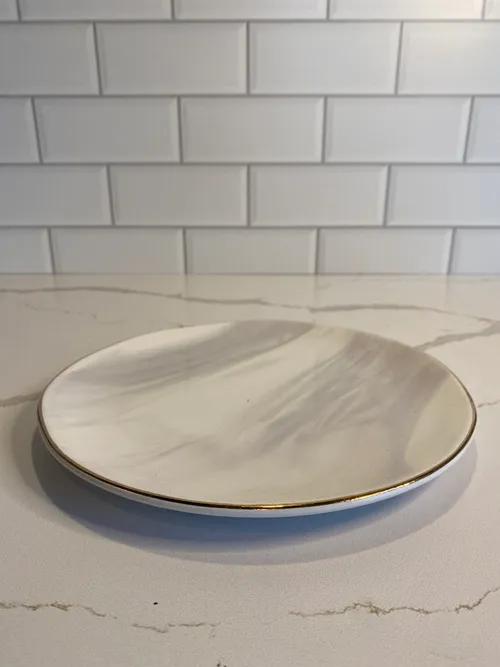 Grey & White Marbleized Cake Plate