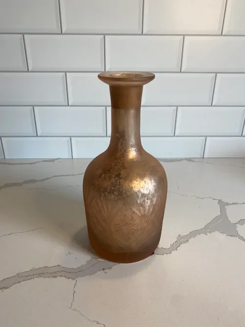 Frosted Rose Gold Bottle Vase
