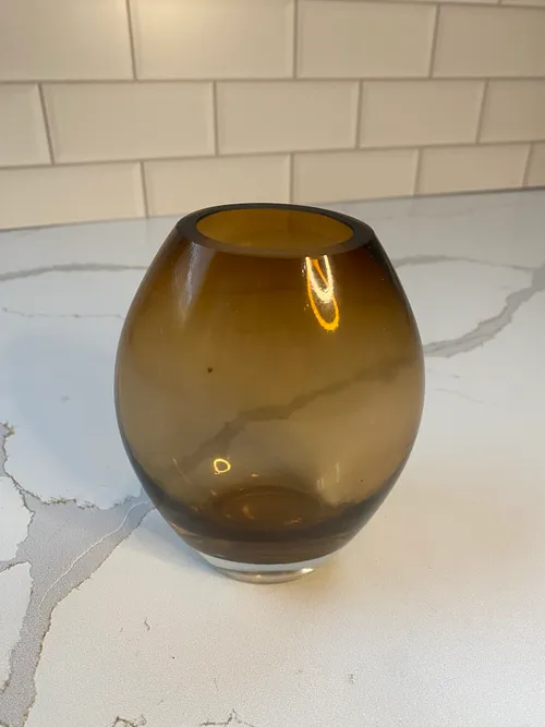 Small Oval Amber Vase