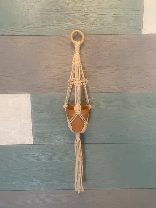 Small Butterfly Macrame Hanger with Terracotta Pot