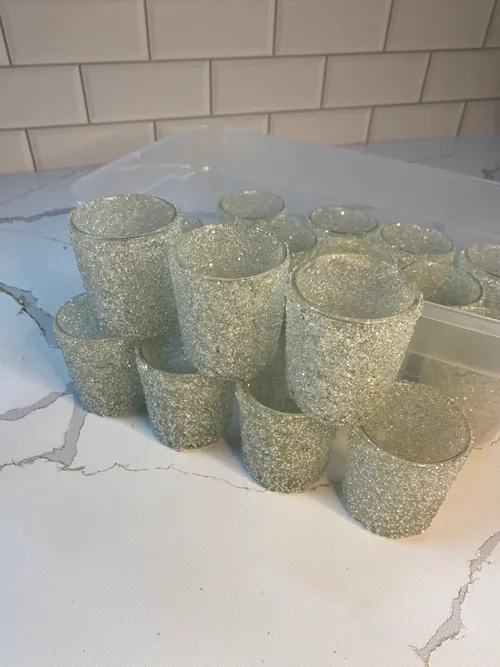 White Beaded Embellished Tealight Holders