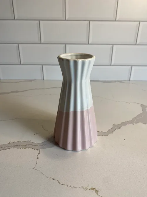 Boho Pink and White Bud Vase