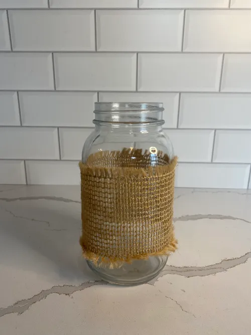 Large Burlap Embellished Jar