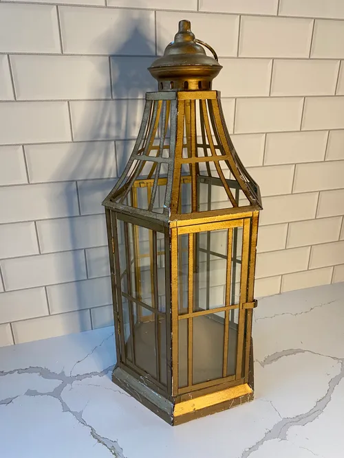Large Gold Metal Lantern
