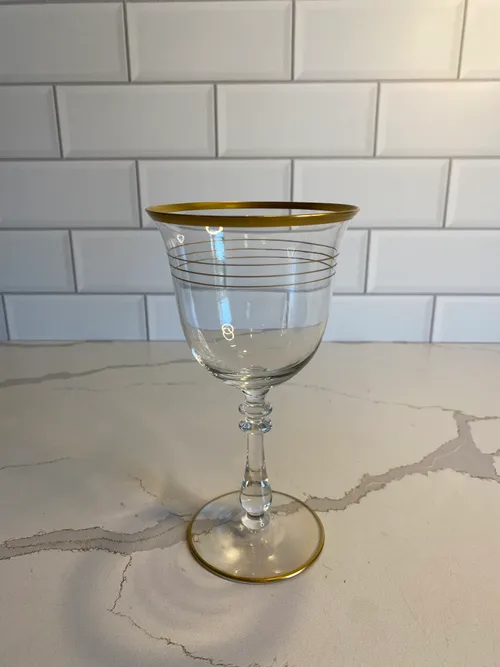 Vintage Gold Swirled Toasting Glass