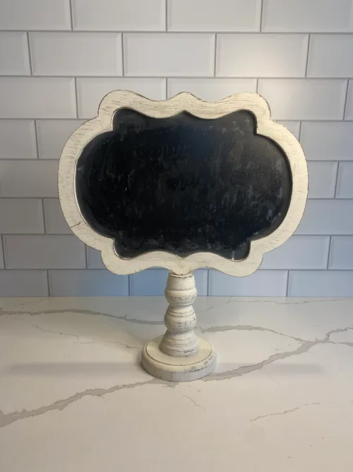 White Pedestal Chalkboard Sign