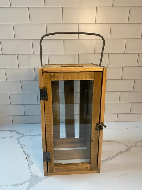 Medium Wood Crate Lantern