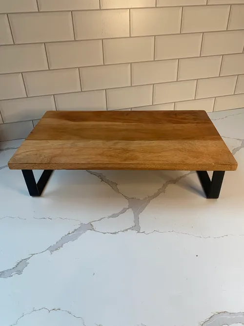 Wood Riser with Metal Stand