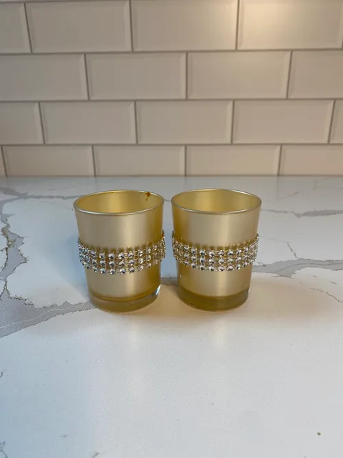 Gold with Faux Diamond Embellishment Tealight Holders