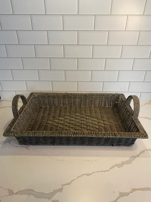 Large Grey Woven Tray
