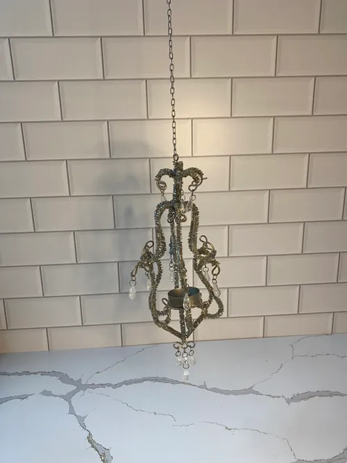 Small Mini Chandelier Hanging Tealight Holder
