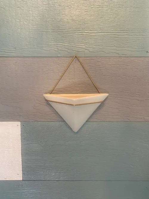 White Triangle Wall Vase