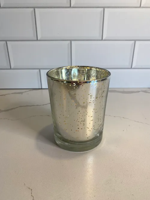 Large Silver Mercury Glass Votive