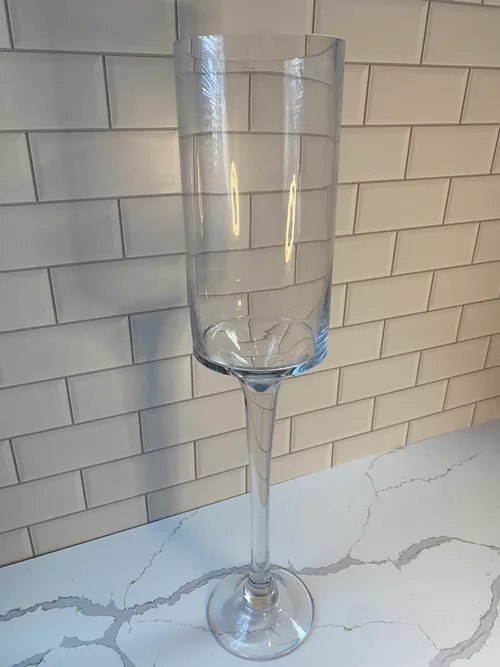 Large Glass Pedestal Candleholder