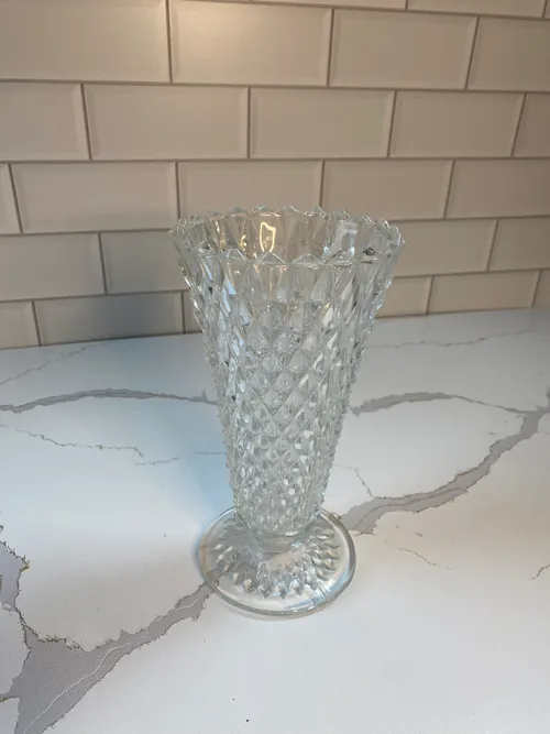 Small Fluted Cut Glass Vase