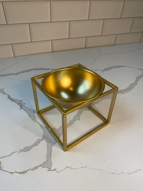 Small Gold Geo Compote
