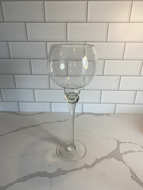 Bubble Glass Pedestal Candleholder