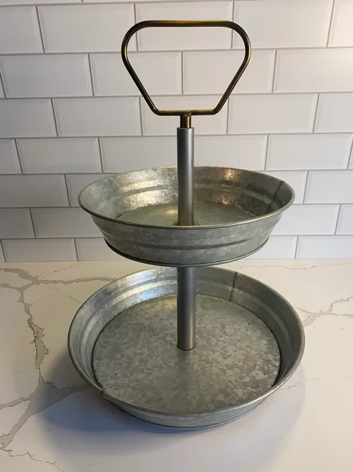 Medium 2-tiered Galvanized Stand