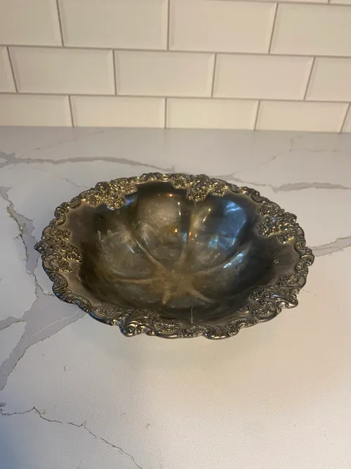 Small Tarnished Silver Bowl