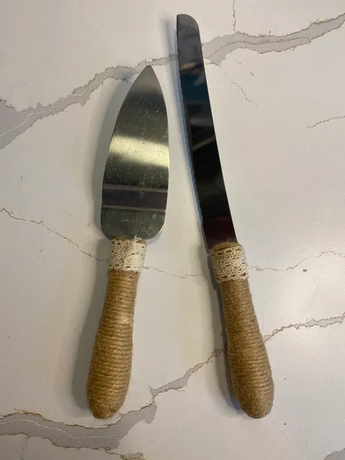 Twine Wrapped Cake Knife & Server