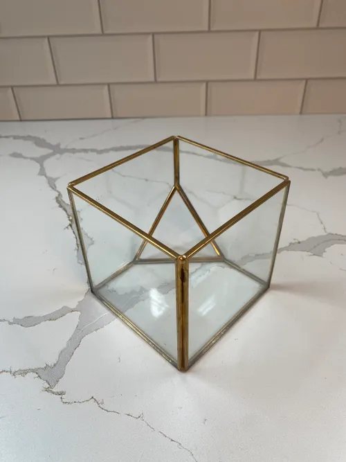 Small Gold and Glass Cube