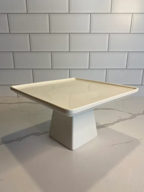 Small White Square Cake Pedestal