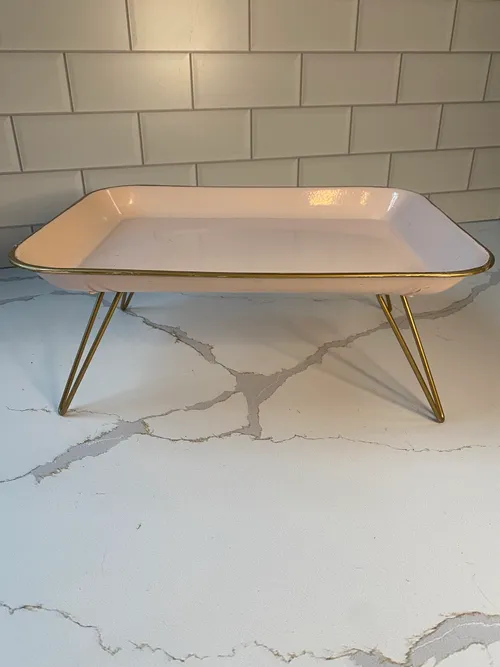 Pink Rectangle Metal Dessert Stand
