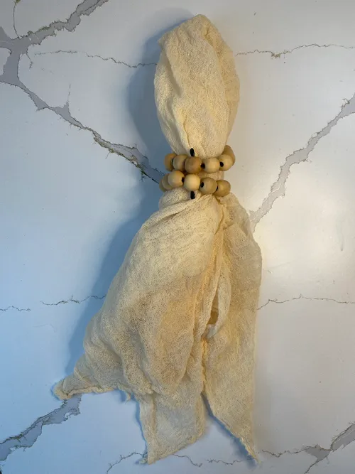 Wood Beaded Twist Napkin Ring