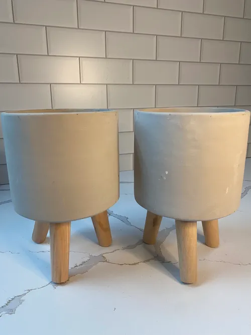 Pottery with Wood Containers