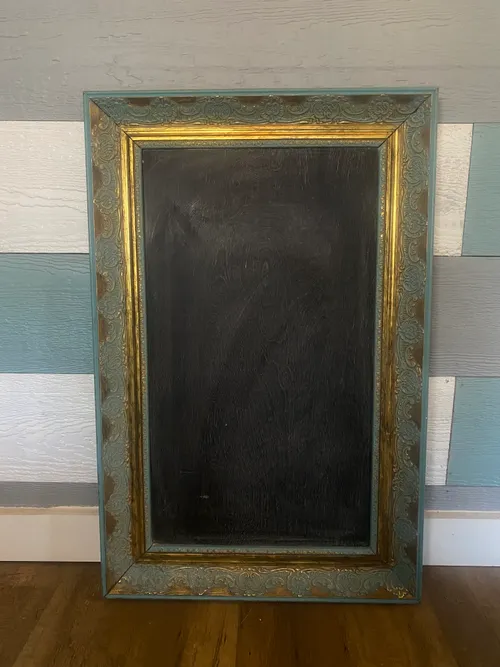 Teal and Gold Framed Chalkboard