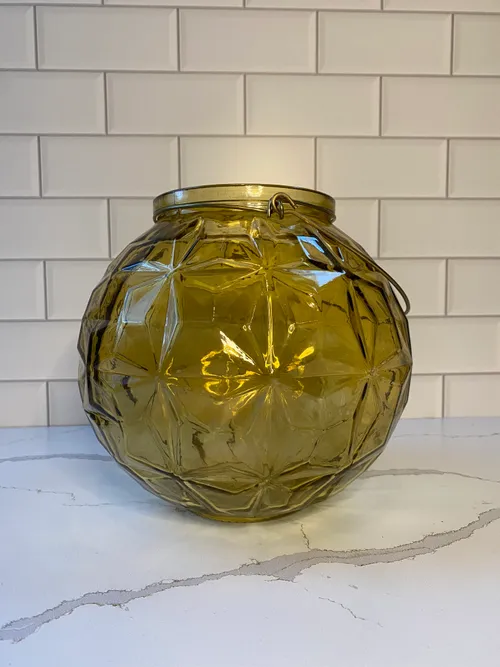 Gold Orb Candleholder with Gold Handle