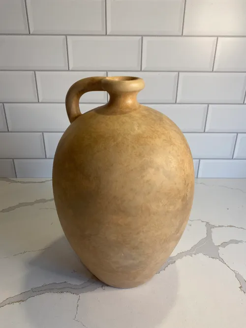 Light Tan Pottery Jug Vase