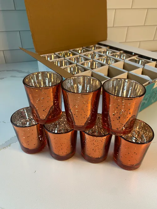 Copper Lace Tealight Holders