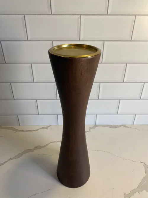 Medium Modern Dark Wood Candlehodler